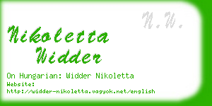 nikoletta widder business card